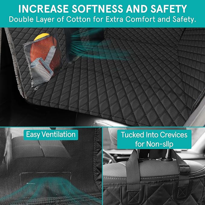 Hard Bottom Car Seat Cover for Dogs 330 lb