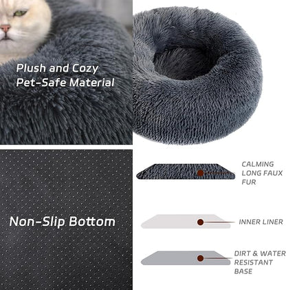 Calming Dog Bed for Cats and Small Dogs 15.7")