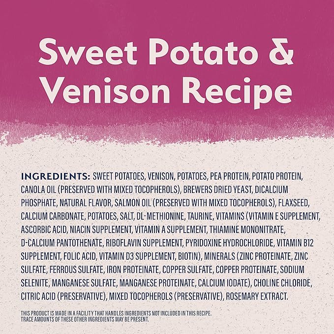 Natural Balance Limited Ingredient Adult Grain-Free Dry Dog Food, Reserve Sweet Potato & Venison Recipe, 22 Pound (Pack of 1)