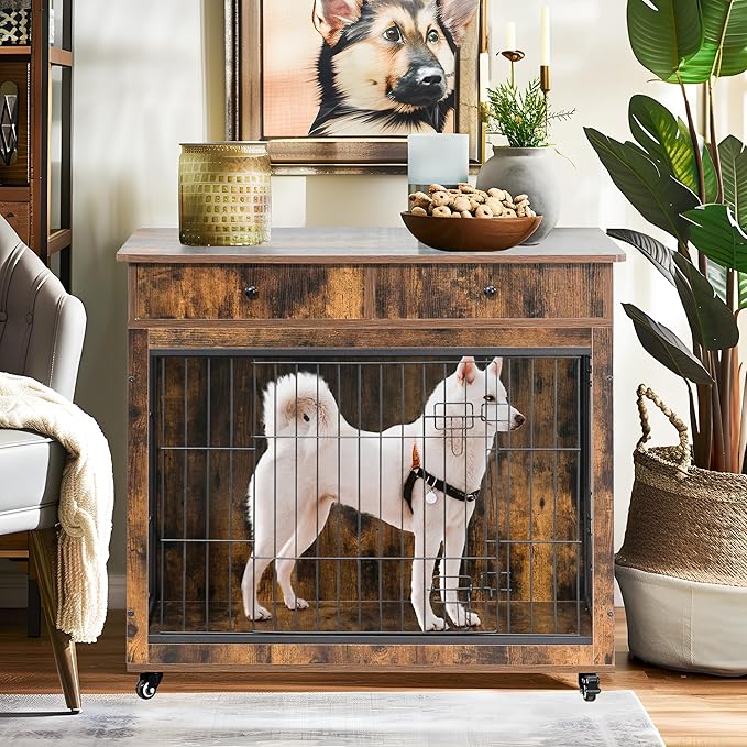 NicBex Dog Crate Furniture 38.4" L