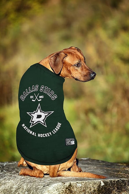 NHL Dallas Stars Tee Shirt for Dogs & Cats, Medium. - Are You A Hockey Fan? Let Your Pet Be An NHL Fan Too!