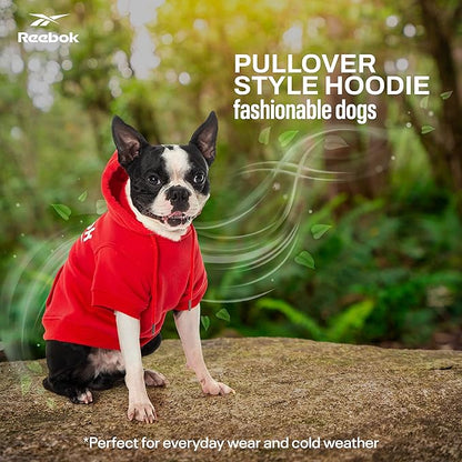 Reebok Dog Hoodie – Fleece Dog Sweater with Leash Hole