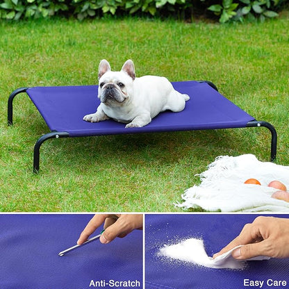 Love's cabin Elevated Cooling Dog Bed for Medium Dogs Beach,Blue,43 inches