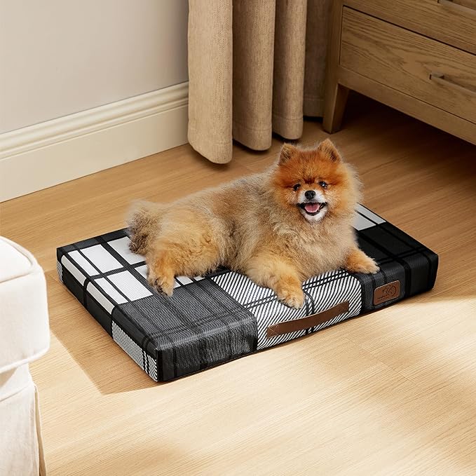 Bedsure Small Patterned Dog Bed for Small Dogs Cover(24"x16", Black)