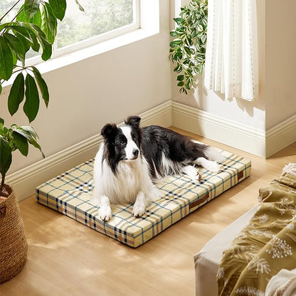 Bedsure Large Patterned Dog Bed for Large Dogs Cover(36"x27", Cream)