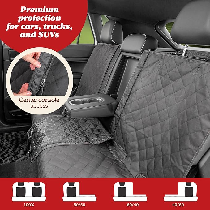 Lusso Gear Dog Car Seat Cover for Back Seat 100% Waterproof,