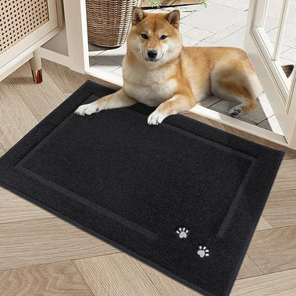 BEQHAUSE Dog Door Mat for Muddy Paws Dirt Trapper Absorbent Entryway Rug Non-Slip Washable Dog Mat Low-Profile Indoor Door Mats Soft Welcome Mat for Muddy Wet Shoes and Paws 24"x36"