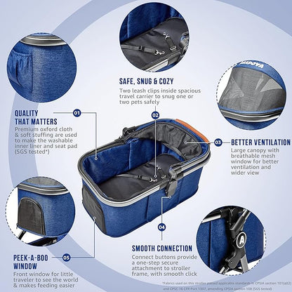 Pet Stroller for Dog and Cat 4 Wheeler 45lbs Capacity