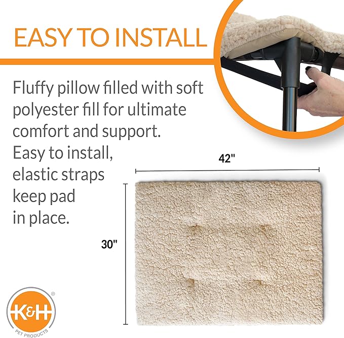 K&H Pet Products Original Dog Cot Microfleece Pad for Outdoor Raised Dog Bed 42.0"L x 30.0"W x 2.0"Th