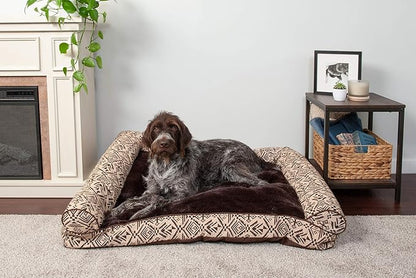 Furhaven Pillow Dog Bed for Large Dogs w/ Removable Bolsters & Washable Cover
