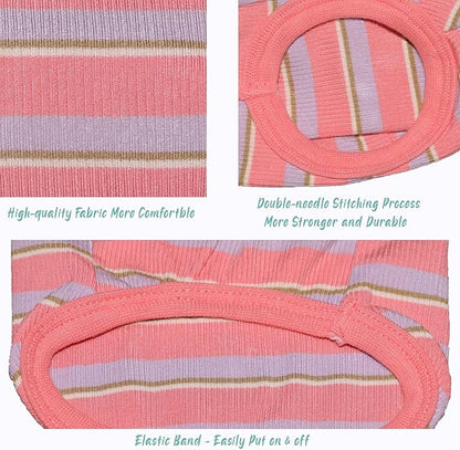 Striped Teacup Pet Dog T-Shirts 100% Cotton