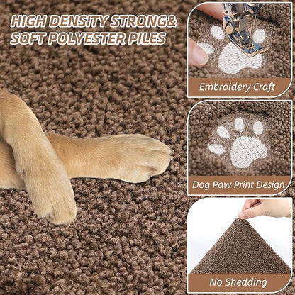 BEQHAUSE Dog Door Mat for Muddy Paws Absorbent Dirt Trapper Entryway Rug Non-Slip Washable Dog Welcome Mat Soft Mud Mat for Dogs Entry Indoor Door Mat for Inside Floor 24"x36"