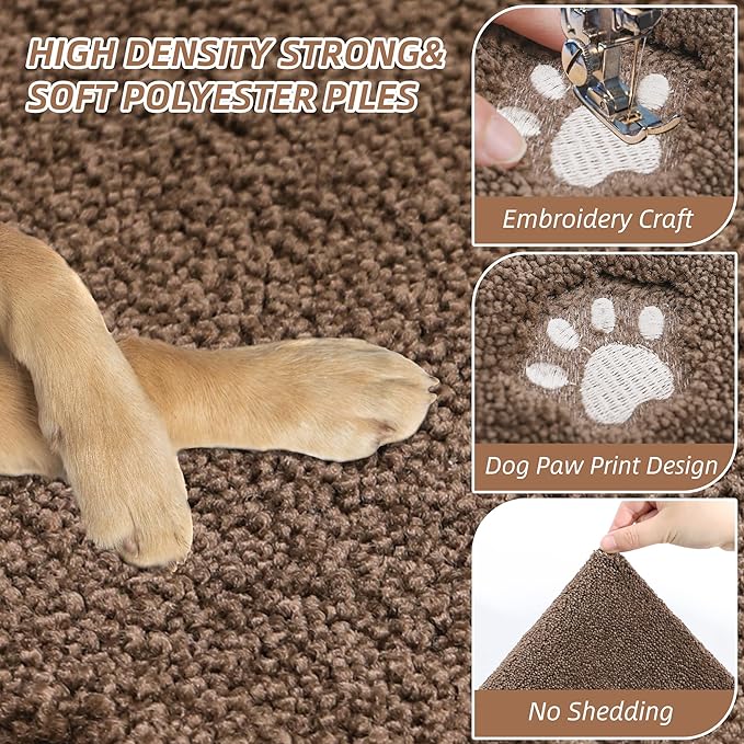 BEQHAUSE Dog Door Mat for Muddy Paws Absorbent Dirt Trapper Entryway Rug Non-Slip Washable Dog Welcome Mat Soft Mud Mat for Dogs Entry Indoor Door Mat for Inside Floor 32"x48"