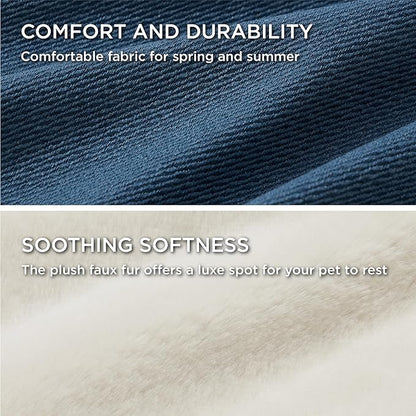 Bedsure Washable Dog Bed for Extra Large Dogs 42x30x10inches, Blue