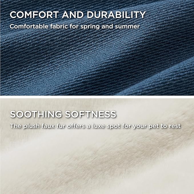 Bedsure Washable Dog Bed for Medium Dogs 30x24x9inches, Blue