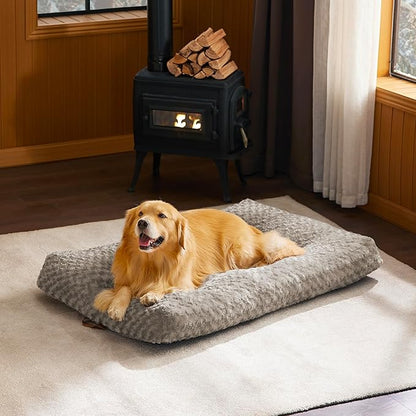 Bedsure Extra Large Dog Bed for Crate 41" x 29", Brown