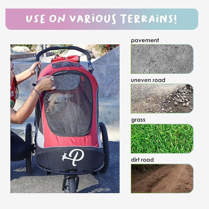 Petique Trailblazer Pet Jogger/Stroller 77LBS -