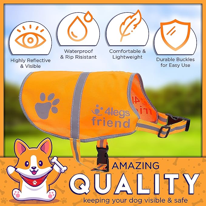 Dog Safety Reflective Lightweight Vest 6 Sizes