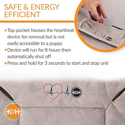 K&H Pet Products Mother’s Heartbeat Puppy Crate Pad for Dogs 14" X 22"