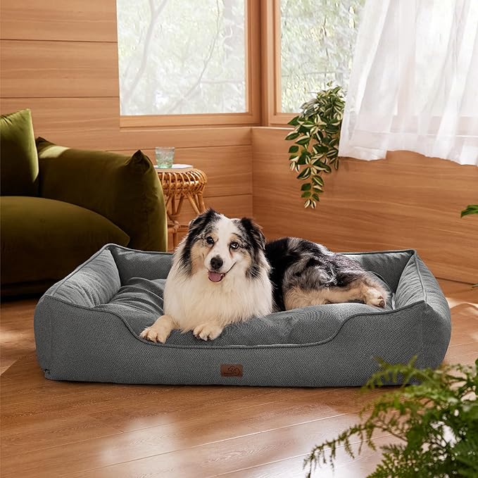 Bedsure Washable Dog Bed for Extra Large Dogs 42x30x10inches, Grey