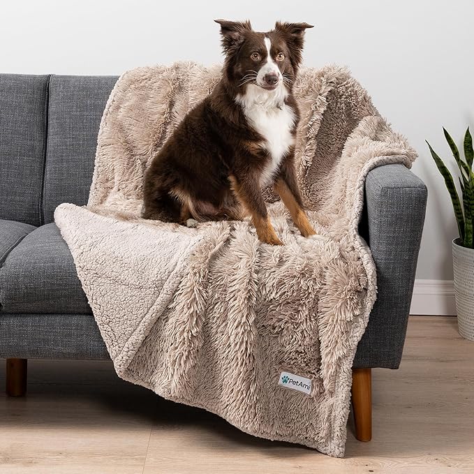PetAmi Waterproof Dog Blanket for Medium Large Dogs 40x60 Taupe