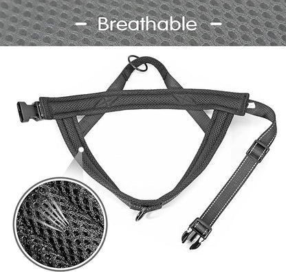 Didog Soft Mesh Padded Dog Vest Harness 26-32", Black)