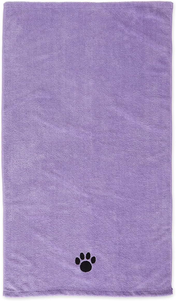 Bone Dry Embroidered Pet Grooming Towel Collection 41x23.5, Lavender