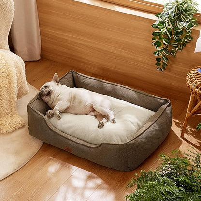 Bedsure Washable Dog Bed for Medium Dogs 30x24x9inches, Brown