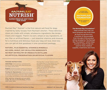 Rachael Ray Nutrish Premium Natural Wet Dog Food with Added Vitamins & Minerals, Savory Favorites Variety Pack, 8 Ounce Tub (Pack of 6)