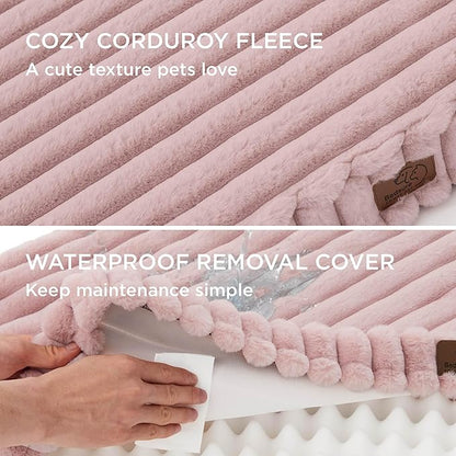 Bedsure Orthopedic Dog Bed for Large Dogs (36x27, Blush