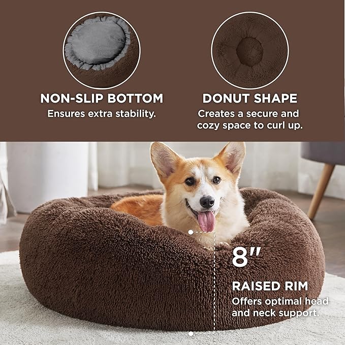Bedsure Calming Dog Bed for Medium Dogs 30 inches 45 lbs