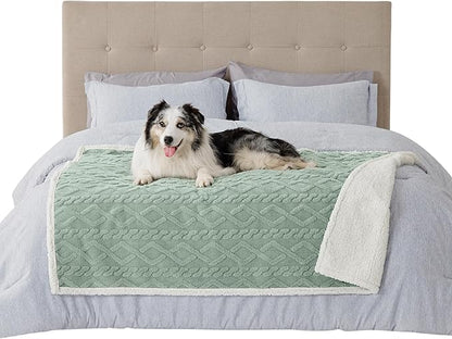 Bedsure Waterproof Dog Blankets for Large Dogs 50"x60", Green
