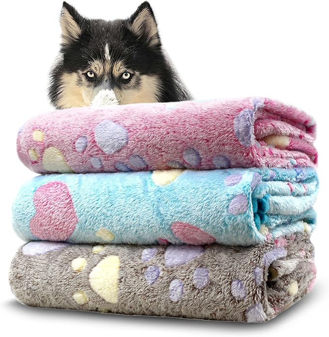 Dog Blankets Washable 3 Pack 41" x 31", Fuzzy