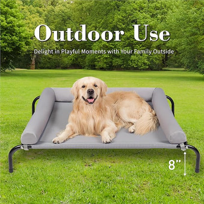 Cooling Elevated Dog Bed with Pillows