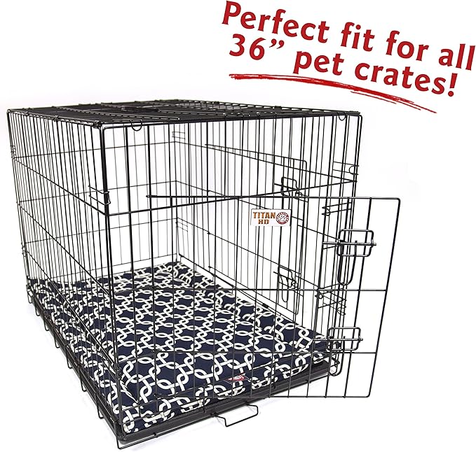 36" Links Navy Blue Crate Dog Bed Mat By Majestic Pet Products