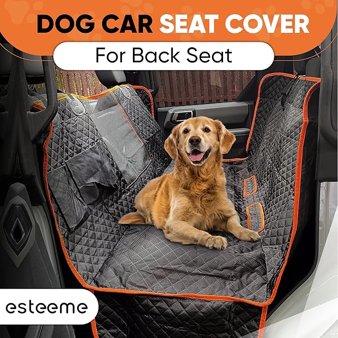 Dog Car Seat Cover for Back Seat 100% Waterproof