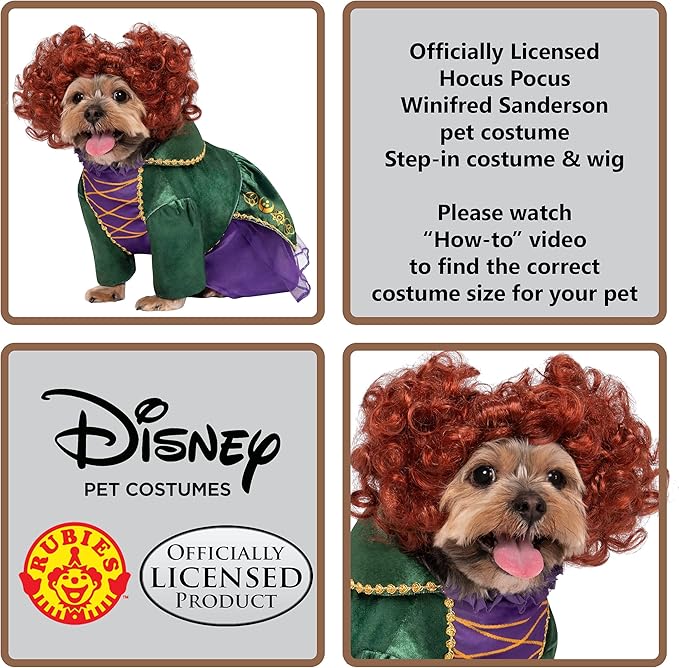 Rubie's Disney Hocus Pocus Winifred Sanderson Pet Costume, X-Large As Shown