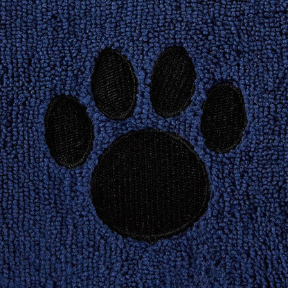 Bone Dry Pet Grooming Towel Collection Absorbent Microfiber X-Large, 41x23.5", Embroidered Navy