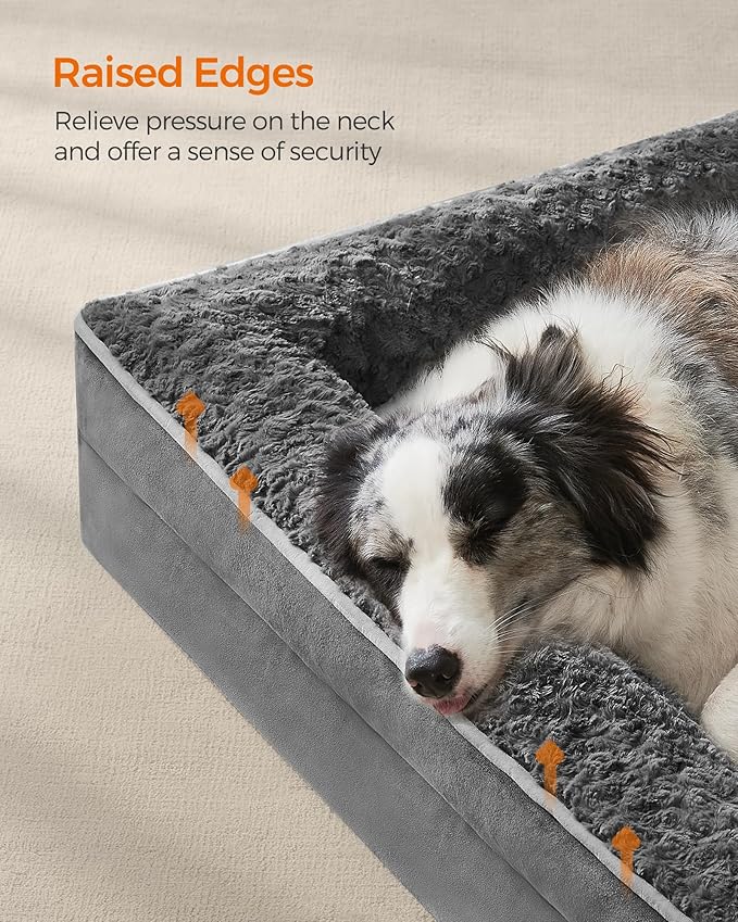 Feandrea Orthopaedic Dog Bed for Large Dogs 36 x 27 x 6.5 Inches, UPGW252G02