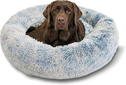 Best Friends by Sheri The Original Calming Donut Cat and Dog Bed in Shag Fur Denim 36"