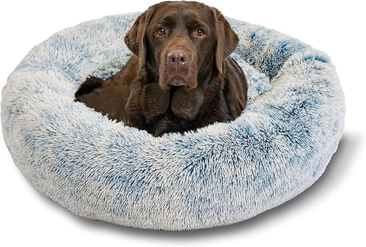 Best Friends by Sheri The Original Calming Donut Cat and Dog Bed in Shag Fur Denim 36"