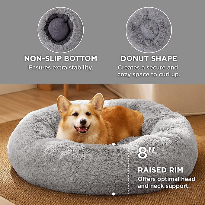 Bedsure Calming Dog Bed for Medium Dogs 30 inches 45 lbs