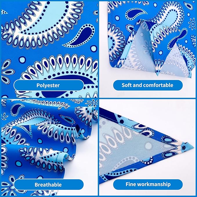 10pcs Dog Bandanas Paisley Pattern for Medium Breed Kerchief Triangle Bibs Scarves Pink Blue Yellow Red Girl Boy Grooming Costume