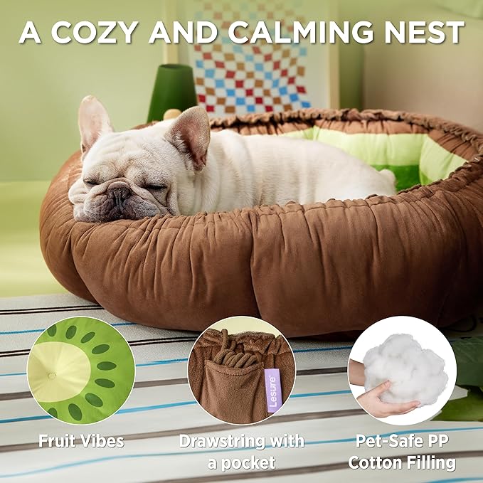 Lesure Dog beds for Small Dogs 25x25x8 Inches