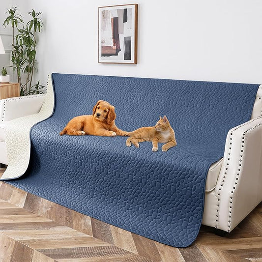 Waterproof Dog Blanket, Washable Anti-Slip Pet Couch Covers for Sofa,Pet Hair Resistant Blankets Bed Chair Furniture Couch Protector for Dogs-52x82,Blue