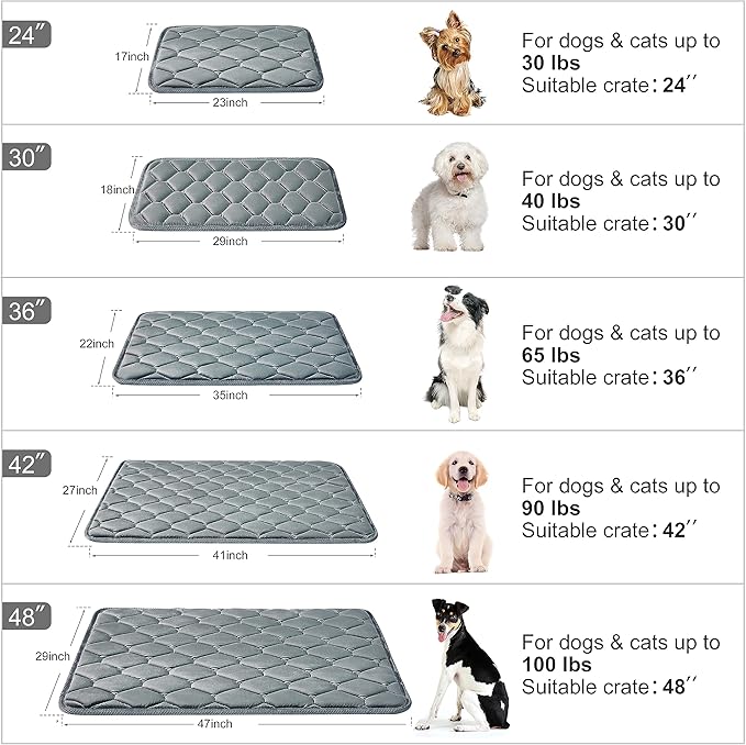 Dog Crate Mats Dogs(41x27,Grey)