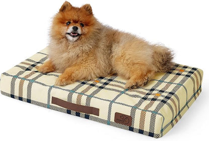 Bedsure Small Patterned Dog Bed for Small Dogs Cover(24"x16", Cream)