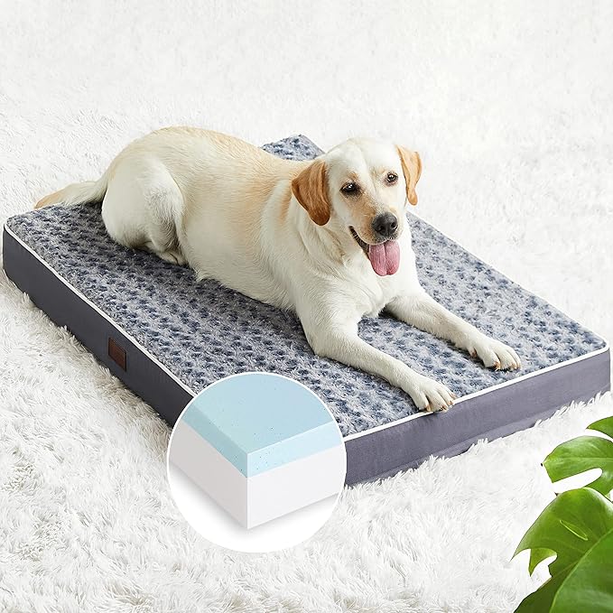 Figopage Orthopedic Memory Foam Dog Bed for Large Dogs