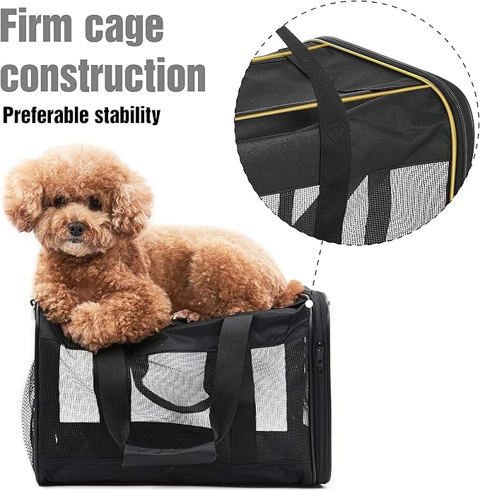 HITCH ScratchMe Pet Travel Carrier Soft Sided Portable Bag for Cats, Small Dogs, Kittens or Puppies, Collapsible, Durable, Airline Approved, Carry Your Pet with You Safely and Comfortably (L)