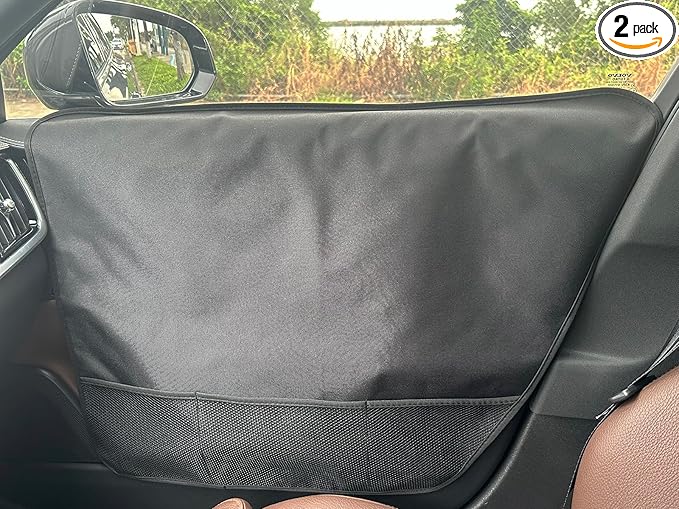 Dog Car Door Protector Vehicle Door Cover Protector for Dogs Pet Car Door Cover Anti-Scratch Waterproof Car Door Covers Guard Durable 600D Oxford Dog Car Door Protector 29" x 22" 2 Pack